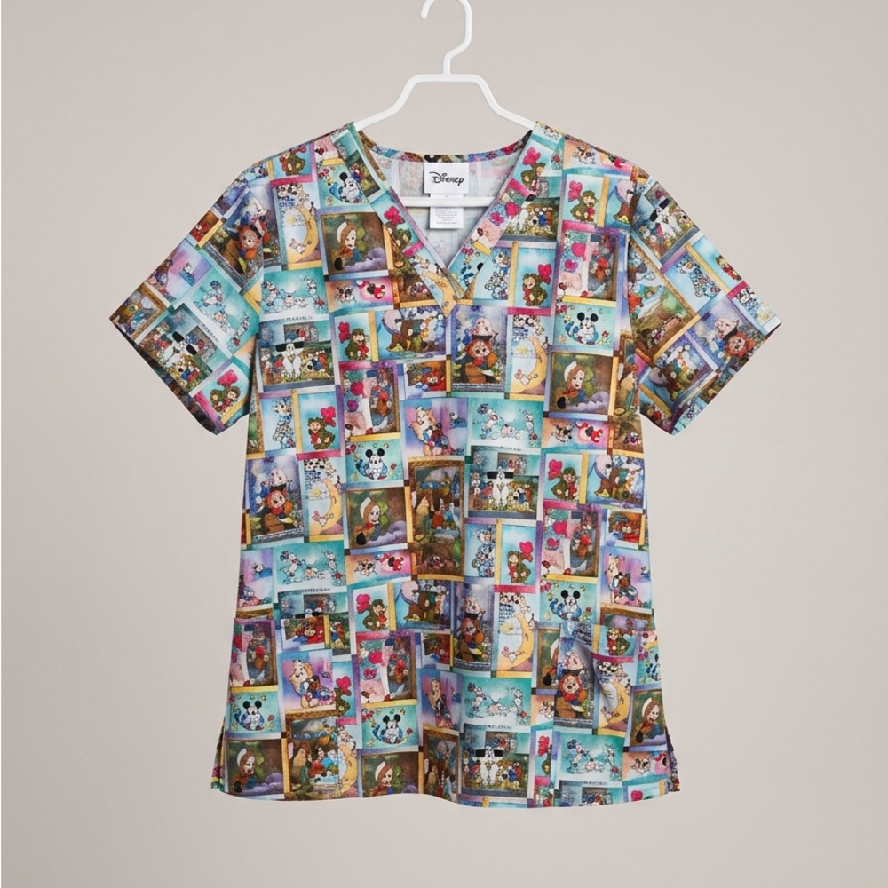 Colorful Animal Print Women's Scrub Top